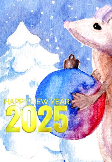 FX №213848 Chinese new year of the rat 2025 Christmas forest background.