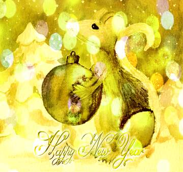 FX №213846 Chinese new year 2020 of the rat inscription happy New Year 3d gold background.