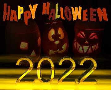 FX №213604 Pumpkins 2022 happy Halloween 3d Digits