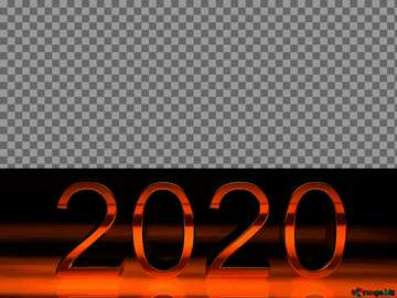 2020 3d render red metal digits with reflections dark background isolated