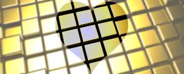 FX №213972 3d abstract gold metal cube background Banner Love Heart Shape Squares Pattern Techno Technology
