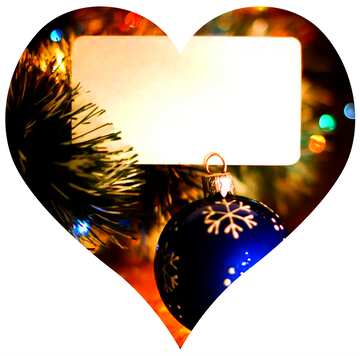 FX №213225 Christmas  invitation love heart shaped