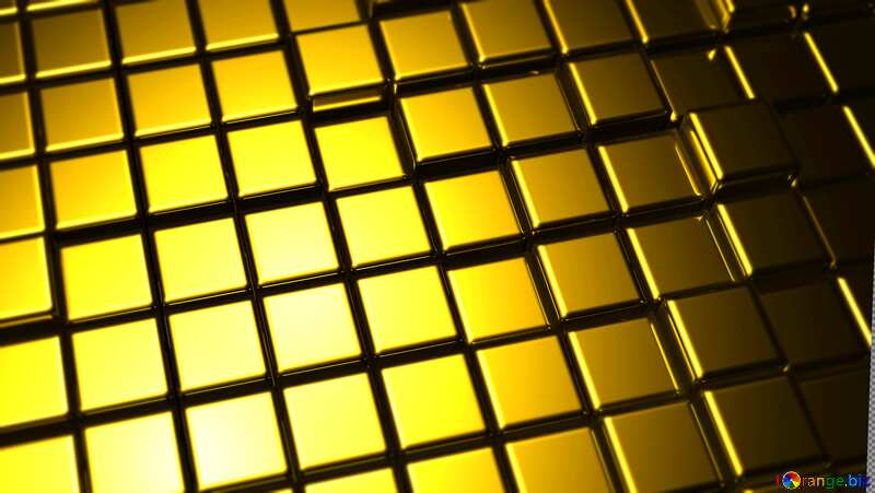 3d abstract gold metal cube background Blur Frame №54498
