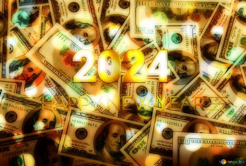 Dollars happy new year 2024 background №1506