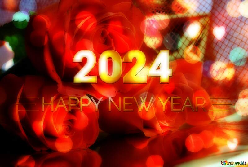 Bouquet  Roses Shiny happy new year 2024 №7265