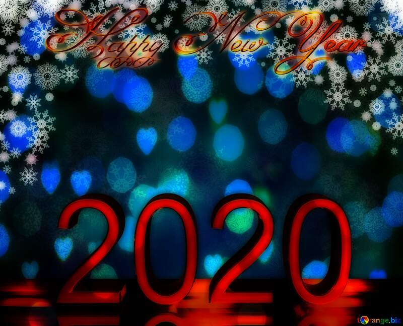Blue Christmas background 2020 happy new year red №40658