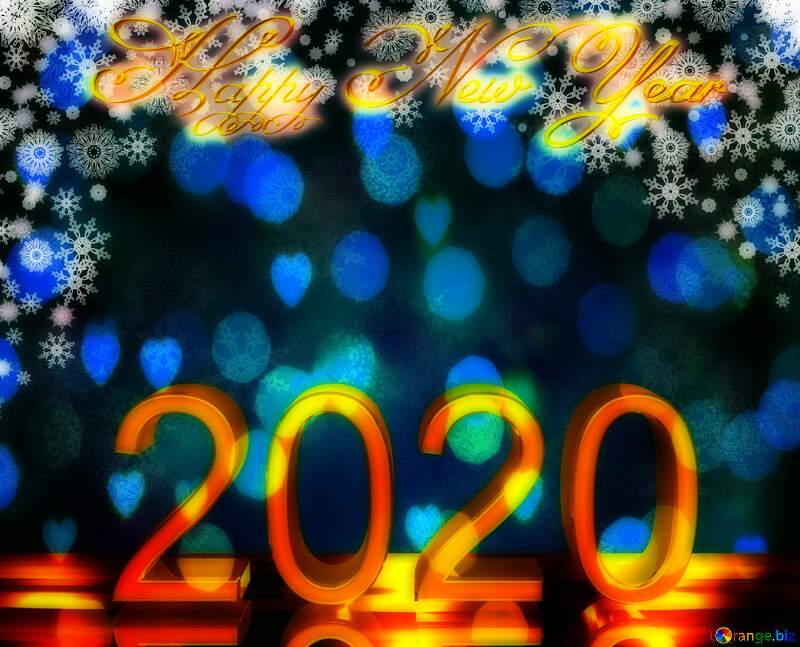 Blue Christmas background shiny happy new year 2020 golden №40658
