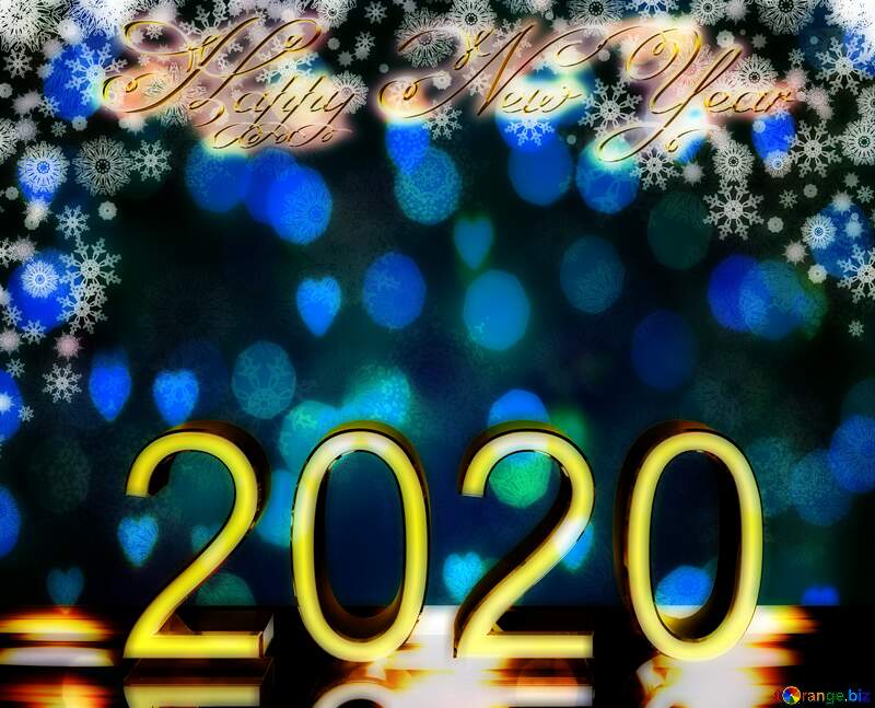Blue Christmas background bokeh shiny happy new year silver 2020 №40658