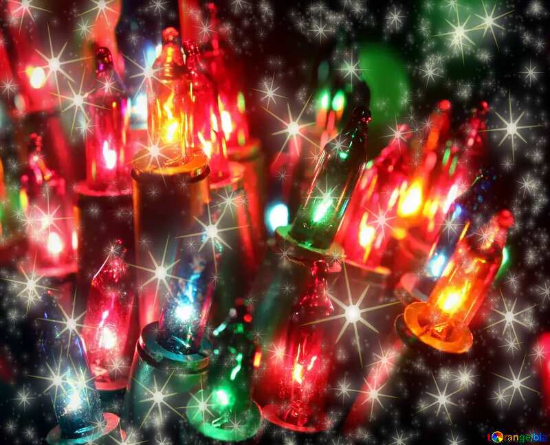 Christmas lights Twinkling Stars Background Card №41305