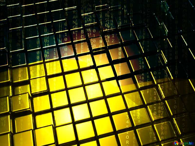 3d abstract gold metal cube background Hackers Internet №54498