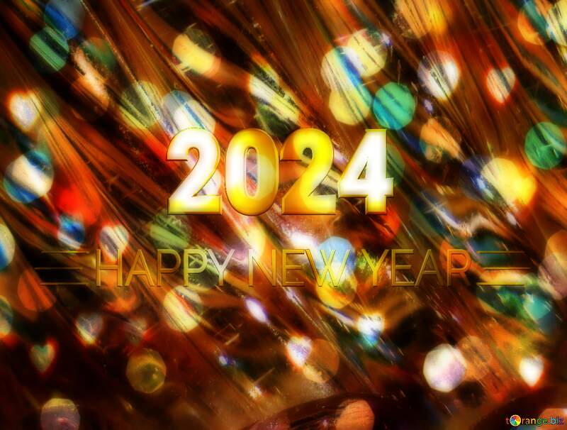 Glass happy new year 2024 background №18044