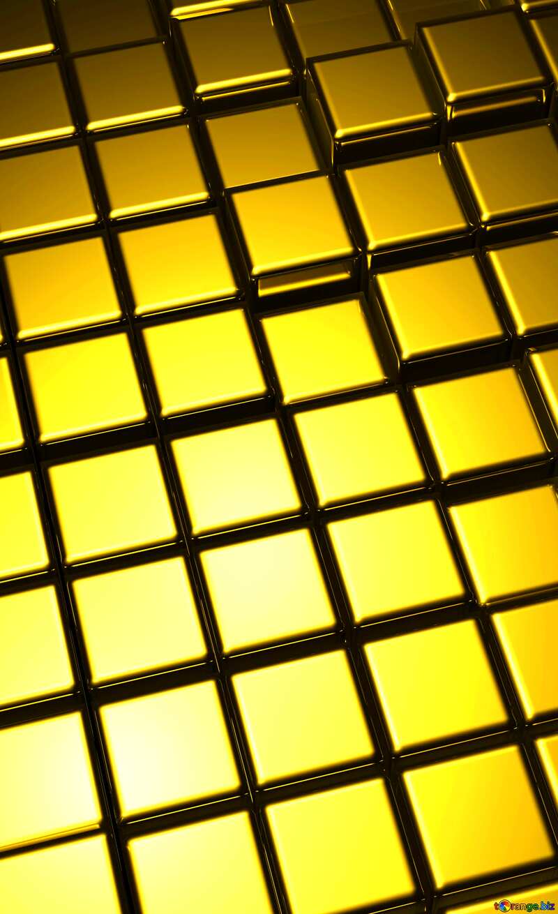 3d abstract gold metal cube background Vertical №54498