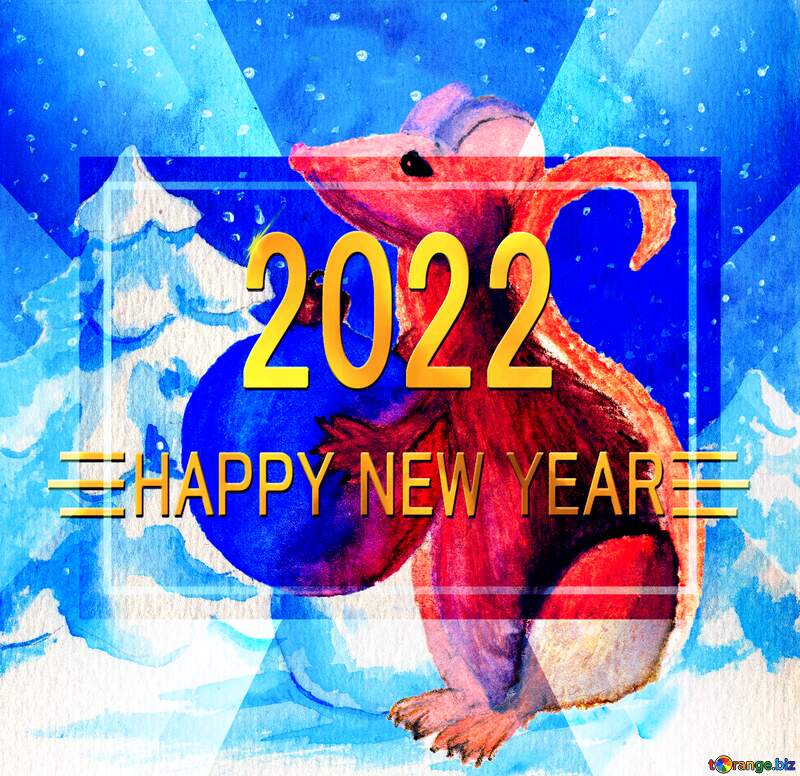 Download Free Picture Chinese New Year 2022 Year Of The Rat Christmas Snow Forest Background. Hand Drawing Painted Watercolor Hobby Card. Winter Sale Of Goods Banner. Mouse Holds A Gift In Hands.