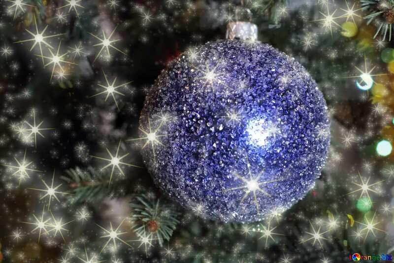 New Year`s Christmas Ball Background Bright Stars Pattern №18370