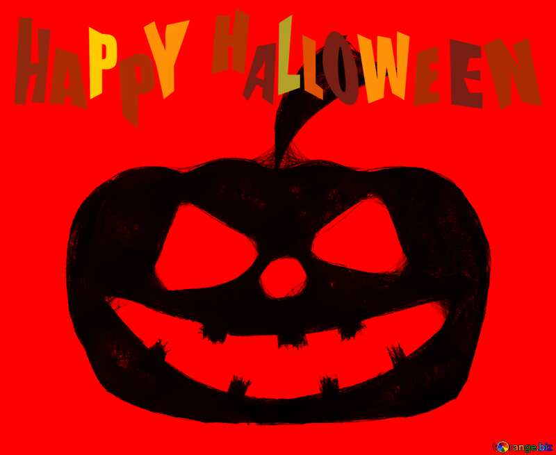 Halloween Pumpkin sketch Clipart red №40495