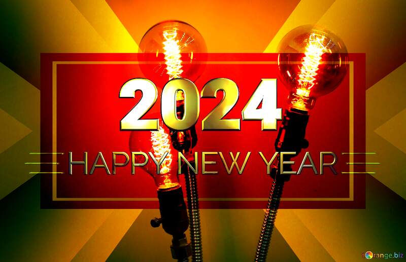 3 light bulbs lamps happy year new 2024 №52881