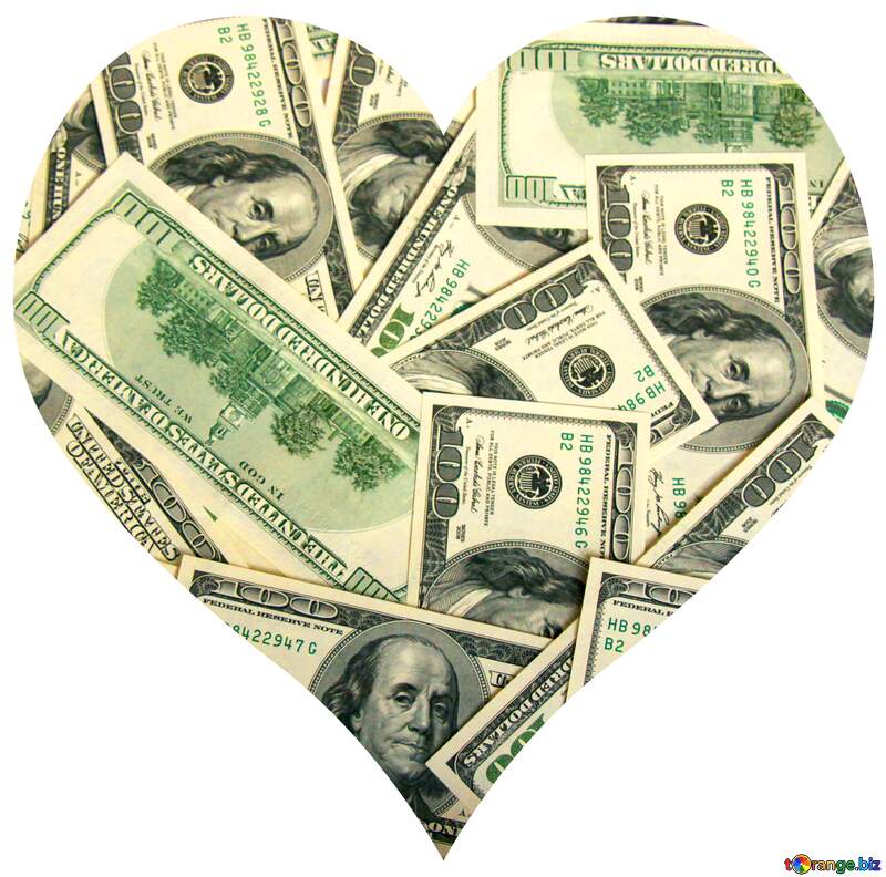 Dollars love heart shaped №1506
