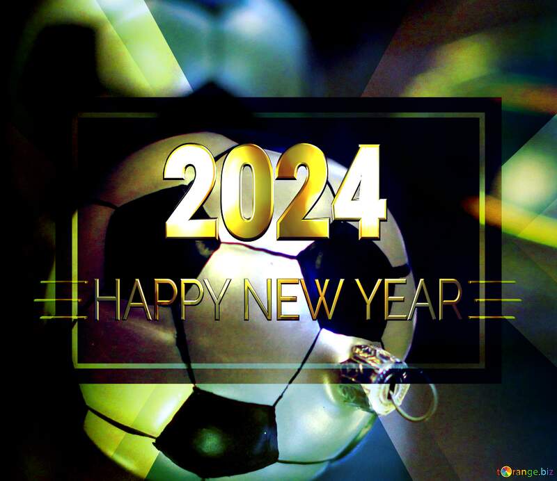 Christmas Decoration Soccer Ball happy new year 2024 background №49524