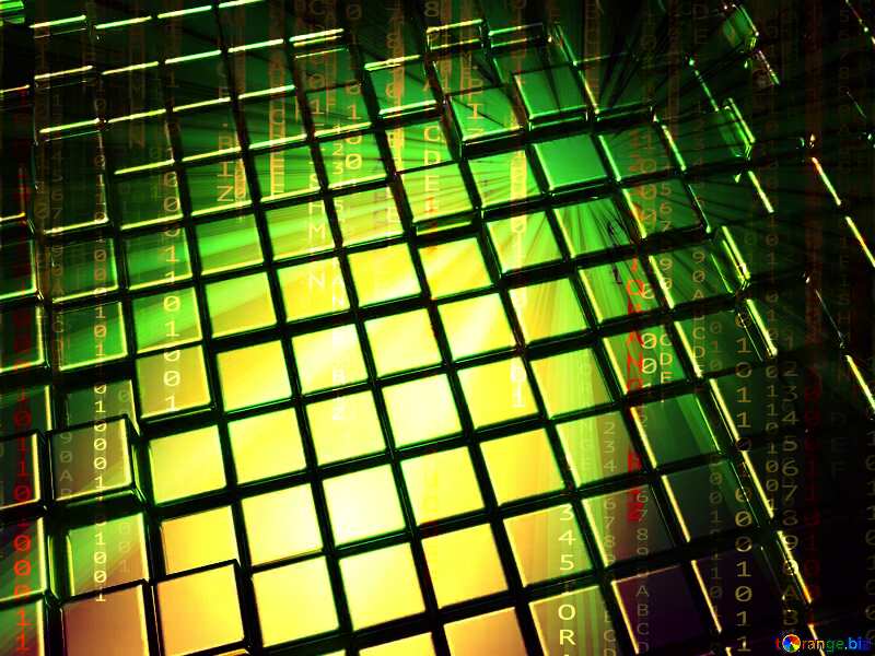 3d abstract gold metal cube background Digital Digitizing Matrix Style №54498