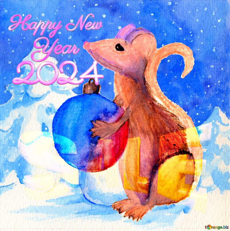 Chinese new year 2024 rat Christmas Sales Winter goods banner. №54497