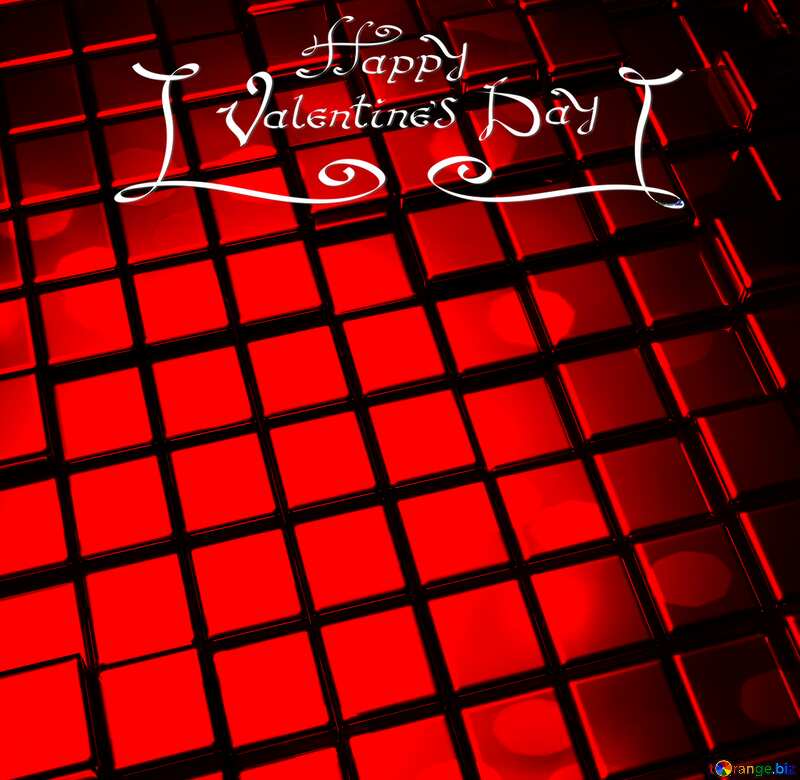 3d abstract gold metal cube background Valentines Day Happy Card Futuristic Greeting №54498