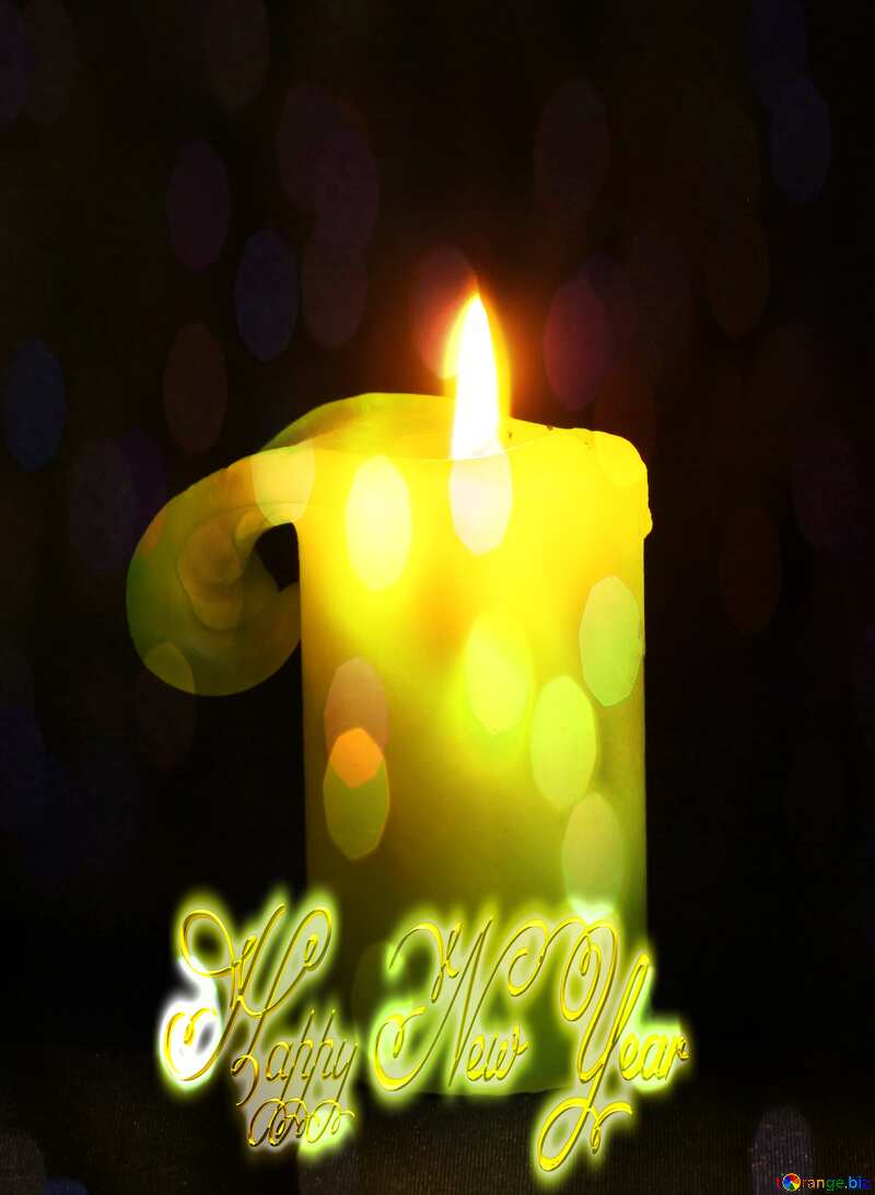 Burning candle Happy New Year №2390