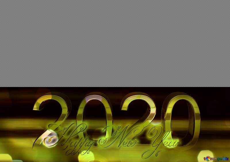 2020 3d render gold digits with reflections dark background isolated happy new year №54492