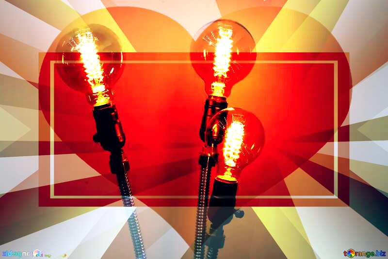 light bulbs heart design mirror №52881