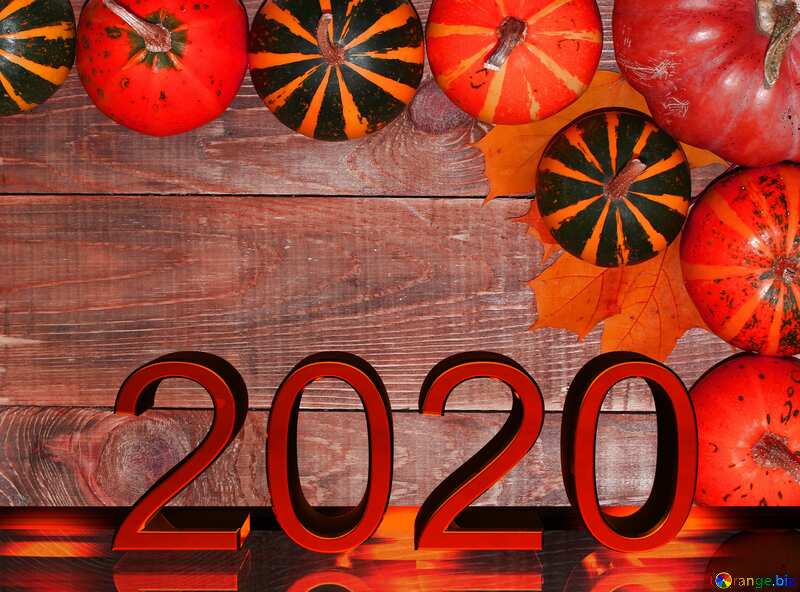 Autumn background pumpkins red 2020 №35216