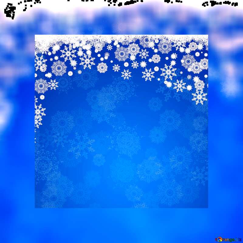 Blue Christmas background fuzzy border №40658