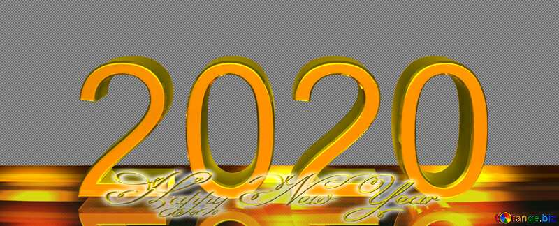 2020 3d render gold digits with reflections opacity dark background isolated Inscription text Happy New Year №54493
