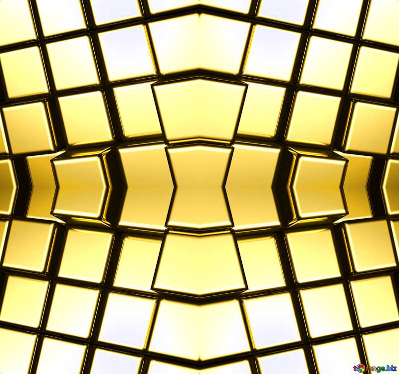 3d abstract gold metal cube background Pattern Screen Texture №54498