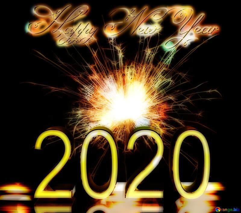 Bright sparks happy new year 2020 background №25682