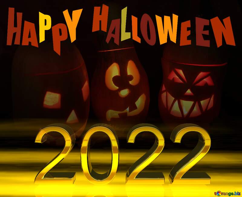 Pumpkins 2022 happy Halloween 3d Digits №24317