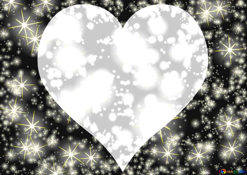 Heart Love holiday background with clusters of bright huge white twinkling stars night star pattern №54496