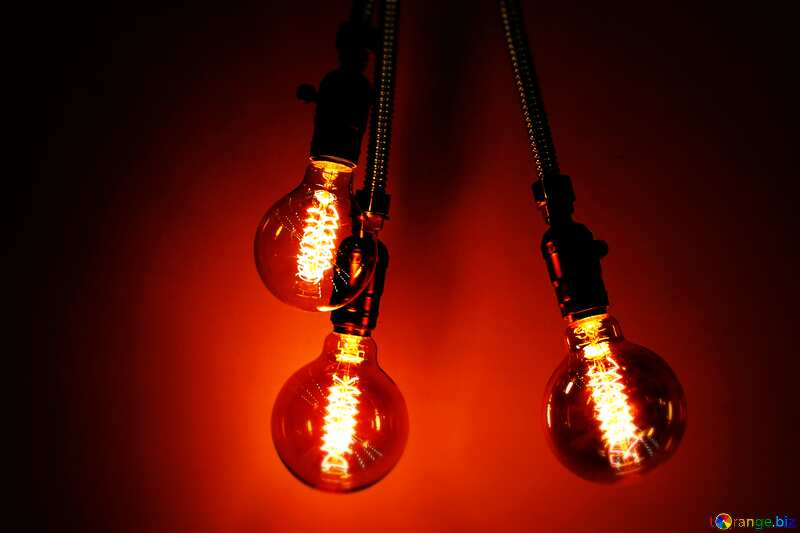 3 light bulbs lamps blur frame №52881