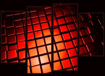 FX №214944 3d abstract red metal cube boxes background modular
