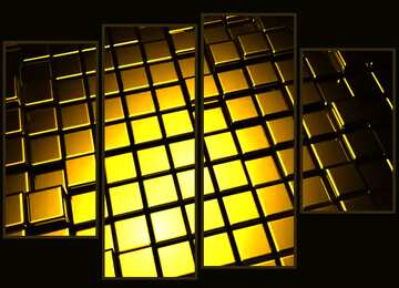FX №214075 3d abstract gold metal cube background Modular art