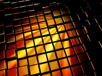 FX №214017 3d abstract gold metal cube background Dark Rays Sunrise Reflections