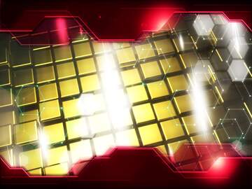 FX №214025 3d abstract gold metal cube background Business Concept Hi-tech Elements Technology Red