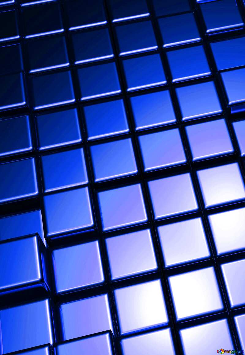 3d abstract blue metal cube boxes background №54499