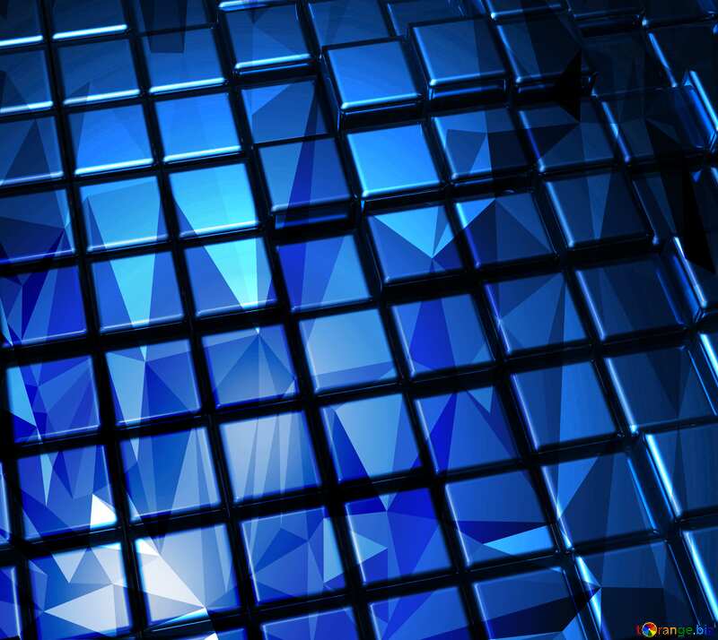 3d abstract blue metal cube boxes background polygonal №54499