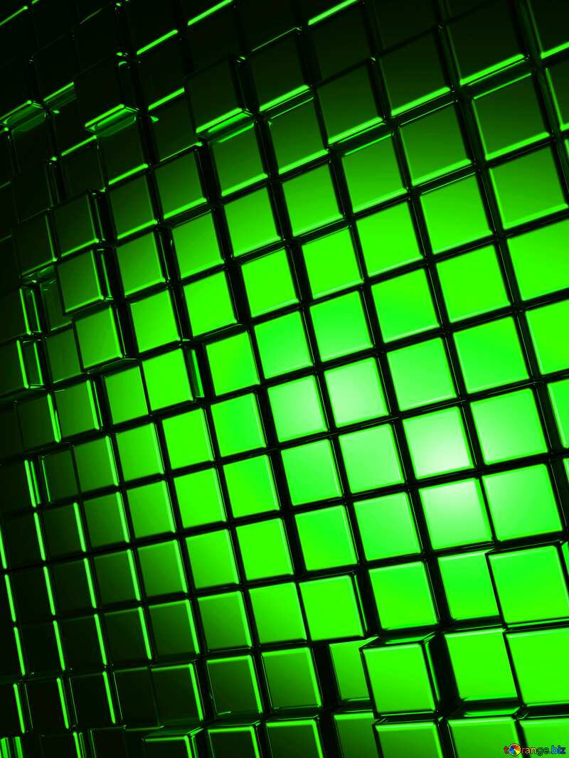 3d abstract green metal cube boxes background №54500