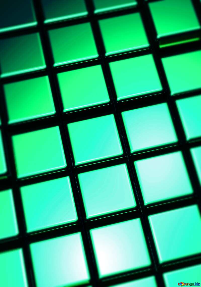 3d abstract green metal cube boxes background blurred №54500