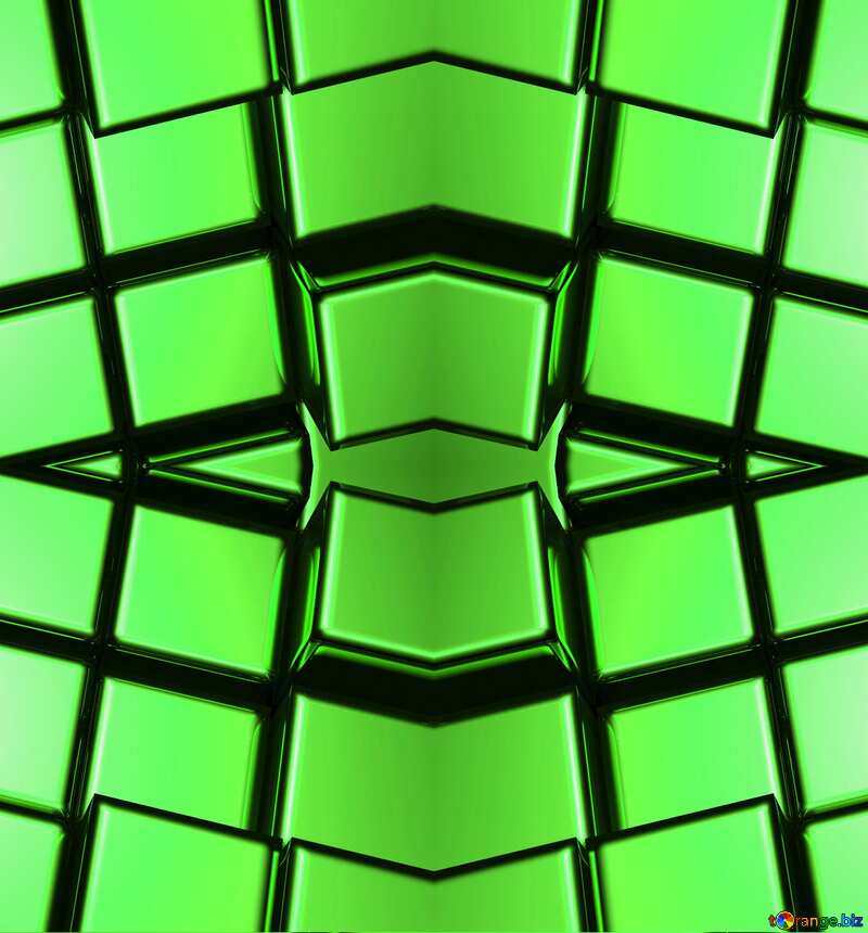 3d abstract green metal cube boxes background pattern №54500