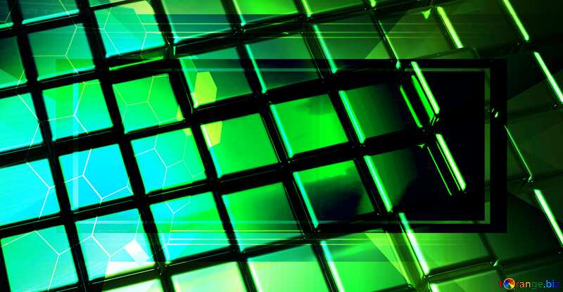 3d abstract green metal cube boxes background Tech business information concept image for presentation №54500