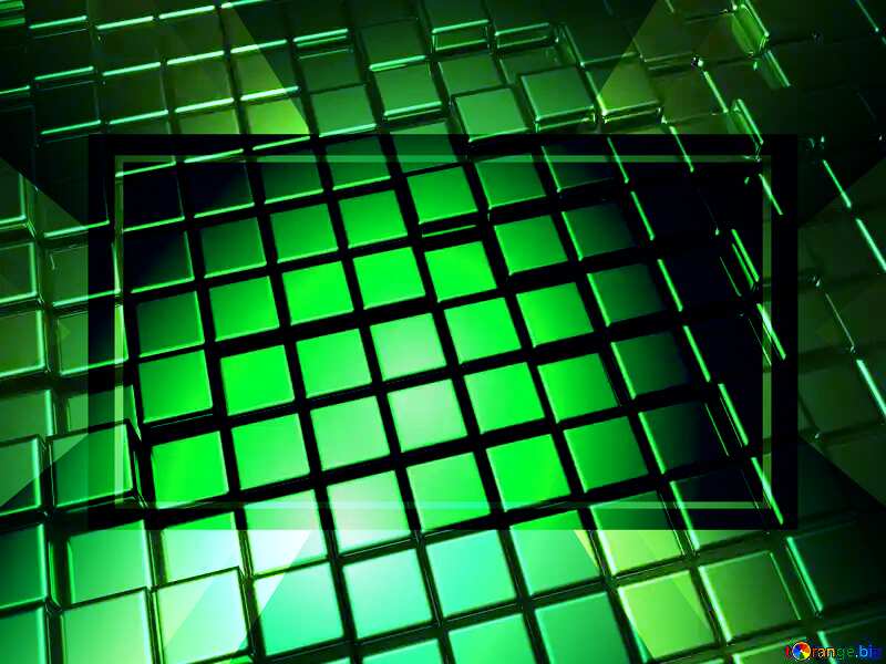 3d abstract green metal cube boxes background template №54500
