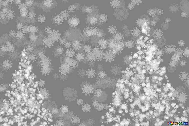 Snowflakes and Christmas trees background new year gray black white №40672