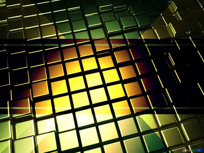 3d abstract gold metal cube background Business Frame Illustration Technology Yellow Toned №54498