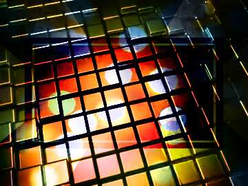 FX №215030 3d abstract red metal cube boxes background Bokeh lights